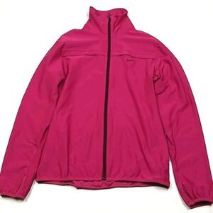 Nike Jacket Women's Large Dry-Fit Full Zip Athletic Pink Long Sleeve Gym Yoga